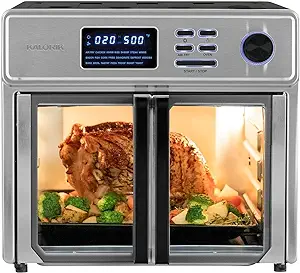 Complete Digital 26-Quart 10-in-1 Countertop Air Fryer Oven, 15 Deluxe Accessories & 60-Recipe Hardcover Cookbook, 21 Presets, 1700W, Stainless Steel, AFO 50253 OW